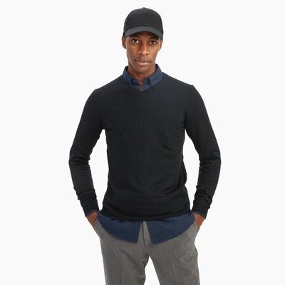 Naadam Fancy Cashmere Long Sleeve V-neck In Black