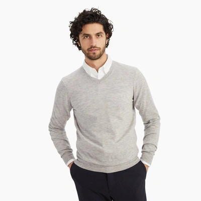 Naadam Fancy Cashmere Long Sleeve V-neck In Cement