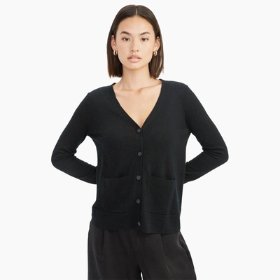 Naadam Fancy Cashmere Cardigan In Black