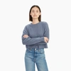 Naadam Cashmere Ribbed Cropped Sweater In Slate Blue