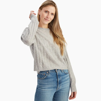 Naadam Cashmere Ribbed Cropped Sweater In Cement