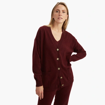 Naadam Cashmere Boyfriend Cardigan In Merlot