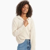 Naadam Cable Knit Sleeve Henley Hoodie In Winter White