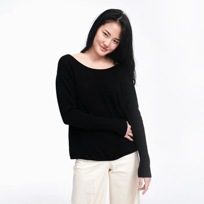 Naadam Cashmere Boatneck Sweater In Black