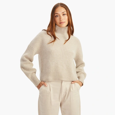 Naadam Luxe Cashmere Oversized Turtleneck In Oatmeal