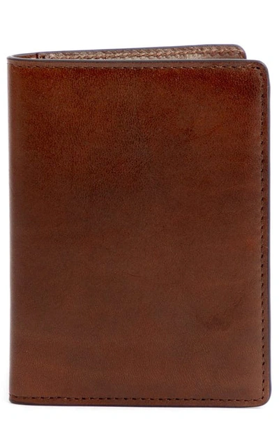 Pinoporte Pierlo Leather Folding Card Case In Chestnut