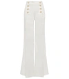 Zimmermann Embroidered High-rise Wide-leg Jeans In Vintage White