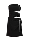 Magda Butrym Rhinestone-embellished Strapless Cut-out Dress In Black