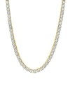 Crislu Cubic Zirconia Tennis Necklace In 18kt Yellow Gold