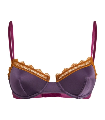 Dora Larsen Aralie Recycled Stretch-jersey And Lace Underwired Bra In Purple