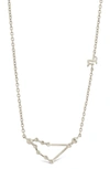 Sterling Forever 14k Gold Plated Station Constellation Pendant Necklace In Silver - Capricorn