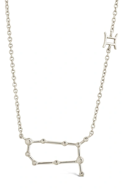 Sterling Forever 14k Gold Plated Station Constellation Pendant Necklace In Silver - Gemini