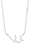 Sterling Forever 14k Gold Plated Station Constellation Pendant Necklace In Silver - Aquarius