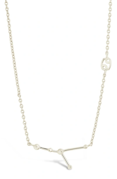 Sterling Forever 14k Gold Plated Station Constellation Pendant Necklace In Silver - Cancer