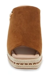 Karl Lagerfeld Espadrille Wedge Sandal In Nutmeg Suede