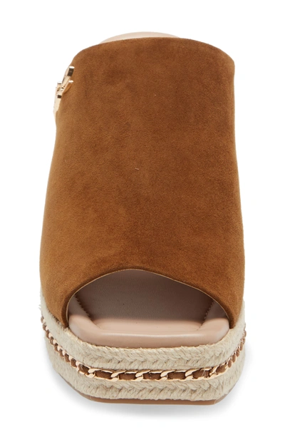 Karl Lagerfeld Espadrille Wedge Sandal In Nutmeg Suede