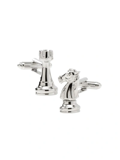 Cufflinks, Inc Men's Knight & Rook Chess Pieces Cufflinks In Silver