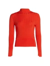 Rag & Bone Oakes Mock-neck Ribbed Wool Sweater In Battlered