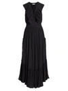 Ramy Brook Women's Camden Ruffled Midi Dress In Black