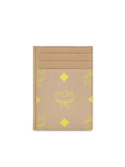 Mcm Visetos Monogram Card Case In Beige