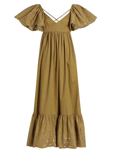 en saison brown dress En Saison Delphine Midi Dress M