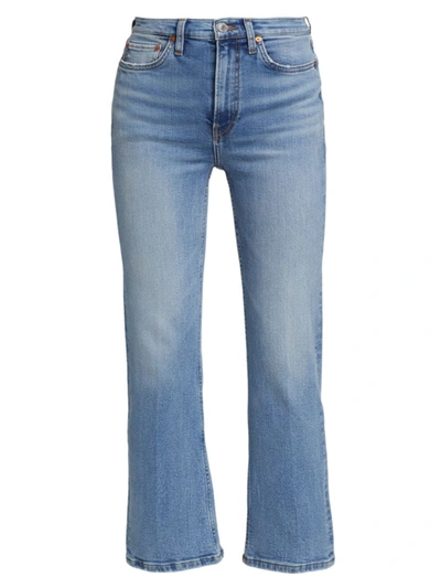 Re/done 70s Cropped Bootcut Jeans In Blue