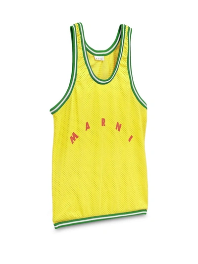 Marni Basket Tank Top Shopping Bag In Yellow