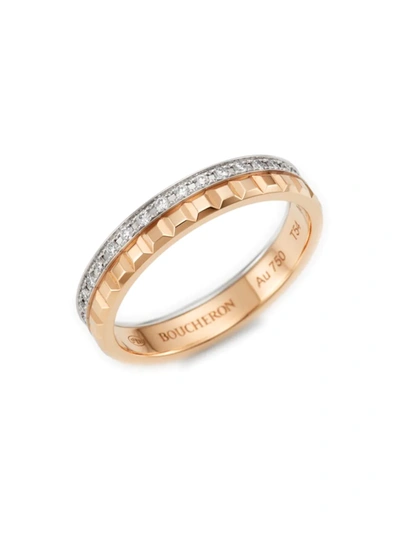 Boucheron Women's Quatre 18k Rose Gold & Diamond Wedding Band