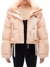 Shoreditch Ski Club Willow Hooded Quilted Padded Recycled Shell Jacket In Peach