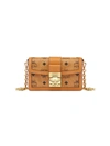 Mcm Canvas Gretl Crossbody Bag With Chain Strap In Cognac