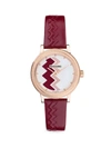 MISSONI OPTIC ZIGZAG ROSE GOLD 35MM LEATHER STRAP WATCH