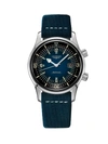 SWATCH MEN'S THE LONGINES LEGEND DIVER STAINLESS STEEL & LEATHER WATCH
