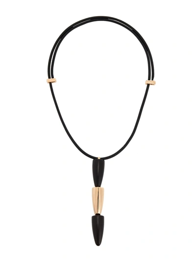 Vhernier Women's Calla 18k Rose Gold & Ebony Pendant Necklace