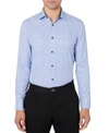 Construct Men's Recycled Slim Fit Floral 4-way Stretch Performance Dress Shirt In Blue