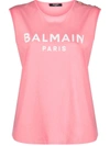 BALMAIN PINK COTTON T-SHIRT