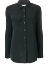 Equipment Black Signature Slim-fit Silk Shirt In True Black