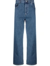Apc Indigo Blue Cotton Straight-leg Jeans In Jeans Scuro