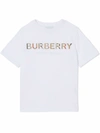 BURBERRY EUGENE - COTTON T-SHIRT WITH EMBROIDERED LOGO