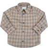 BURBERRY BEIGE SHIRT FOR BABY BOY WITH VINTAGE CHECKS