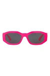 Versace 53mm Medusa Detail Oval Sunglasses In Fuchsia Fluo/ Grey