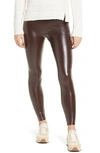 Hue Faux Leather High Waist Leggings In Chocolate Plum