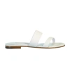 Manolo Blahnik Dual-band Embossed Flat Sandals In White