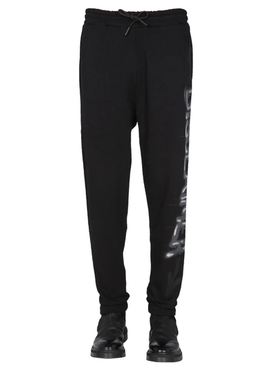 Disclaimer Jogging Pants With Screen Print In Black