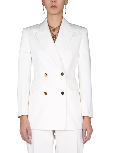 Alexander Mcqueen Double-breasted Jacket In White