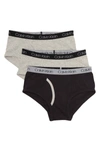 Calvin Klein 3-pack Cotton Spandex Briefs In Black/2 Hgrey