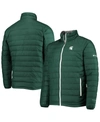 COLUMBIA MEN'S GREEN MICHIGAN STATE SPARTANS POWDER LITE OMNI-HEAT REFLECTIVE FULL-ZIP JACKET