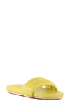 Seychelles Low Key Slide Sandal In Yellow Leather