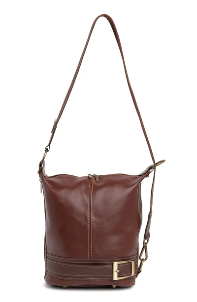 Massimo Castelli Maison Heritage Buckled Leather Crossbody Bag In 6813brown