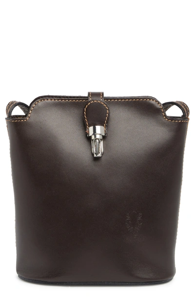Massimo Castelli Leather Crossbody Bag In D Brown