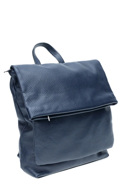 Isabella Rhea Leather Backpack In Blu Scuro
